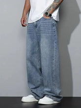 Voguable Men's Baggy Jeans Relaxed Fit Loose Straight Leg Trousers for Casual Streetwear Daily Oversized Denim Pants voguable