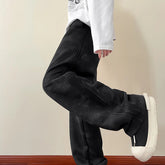 2025 New Spring Men's Casual pants Sweatpants Wide Leg Straight Loose Pants Korean Fashion Patchwork Knit Long Track Trousers voguable