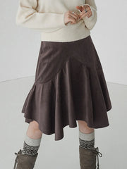 Voguable Vintage Straight Skirt Women Irregular High Waist Y2K Retro Casual Streetwear Knee-Length Midi Skirts Harajuku Korean voguable