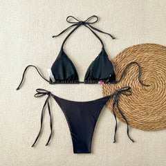 Bikinis Set Summer Fashion Sexy Sleeveless Halter Neck Floral Thong Beach Style Bikinis Set For Women voguable