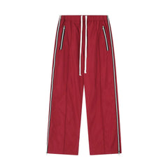 Voguable Y2K Wide Leg Pants with Side Zips Men Sweatpants Male Loose Casual Sport Red Black Trousers Zipper Split Streetwear voguable