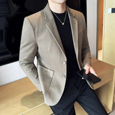 Voguable Luxury Woolen Slim Fit Suit Jacket Autumn New Fashion Casual Business Slim Fit Social Wedding Dress Men's Suit Jacket voguable