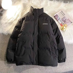 Winter Lamb Fleece Warm Parkas Women Solid Loose Stand Collar Zipper Casual Puffer Jacket Y2K Korean Preppy All Match Down Coats voguable