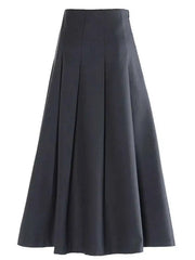 French Solid Ruffled Skirt Diamonds For Women High Wasit Causal Loose Mid Length Skirts Female Fashion New voguable