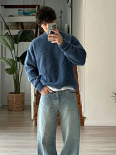 Casual Solid Fleece Turtleneck Sweater For Male Fashion Long Sleeve Loose Knitted Pullover Autumn Thicken Warm Knit Jumpers voguable