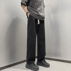 Spring Autumn Korean Style Vintage Straight Leg Jeans Men Harajuku Male Clothes Casual Loose Solid Pockets Pants Zipper Trousers voguable