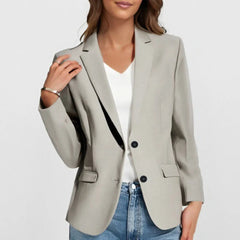 Women's Blazers & Vests All Season Casual Elegant Plain Single Breasted Long Sleeve Lapel Business Blazers & Vests voguable