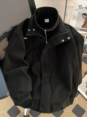 American Heavy Fake Two-piece Thick Wool Jacket Men's 2025 Winter American Workwear Woolen Jacket Top Aesthetic Urban voguable