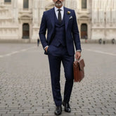 Voguable Men Suit Gray 3 Pieces Jacket Vest With Pant Solid With Lapel For Wedding Groom Party Prom Birthday Banquet Business Work Set voguable