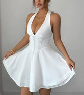 Voguable Summer new women's fashionable and elegant temperament hanging collar princess skirt short skirt dress women's clothing voguable