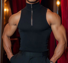 Men Tank Tops Solid Coior Tops Sleeveless Summer Zipper Men's Clothing Fashion Party Streetwear Tops Tee Oversize S-3XL voguable