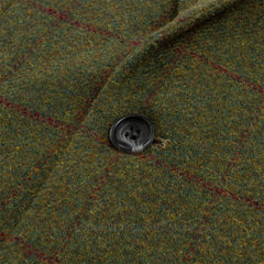 Green Woolen Plaid Men Suits Slim Fit Wedding Groom Tuxedo Notch Lapel Business Party 3 Piece Set Costume Homme Jacket Vest Pant voguable