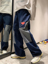 Voguable Harajuku Wide Leg Baggy Cargo Jeans Pants Men Heart Oversize Straight Casual Denim Long Trousers Streetwear Vintage Y2k Hip Hop voguable