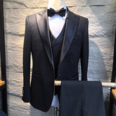 Voguable Luxury man suits high quality 3 pieces littering rhinestone embellishment Wedding Dress Shining flash diamond Tuxedo Dinner Suit voguable