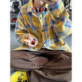 Spring Long Sleeved Shirt Men Oversized Retro Plaid Shirt Men Japanese Streetwear Loose Casual Shirt Mens Vintage Shirts M-3XL voguable