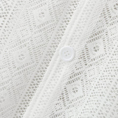 Summer Men's Clothing Mesh See Through Mesh Sexy Shirt Short Sleeve Fishnet Button-down Retro Chic Streetwear Party Blouse S-5XL voguable