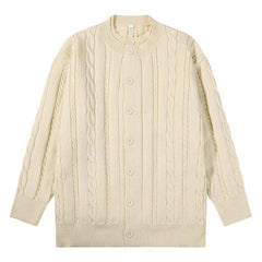 Korean Fashion Men Cardigan Light Luxury Knitted O Neck Long Sleeve Sweater Coat Autumn Premium Quality Jacquard Knitwear M-3XL voguable