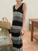 Voguable Autumn Korean V Neck sleeveless Slim Contrast color Backless Striped Knitted Dresses voguable