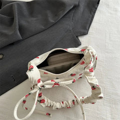 Women Summer Kawaii Cute Strawberry Print Shoulder Bags Fashion Y2k Aesthetic Casual Underarm Bag Japanese Fairy Sweet Handbags voguable