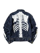 Harajuku Japanese Style Bone Embroidered Denim Jacket Men's Street Skateboard Retro Jacket Loose Casual Autumn Thin Jacket voguable