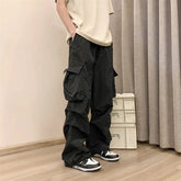 Men Casual Cargo Pants Streetwear Big Pocket Baggy Mopping Trousers Harajuku Hip Hop Loose Women Wide Leg Pants Overalls voguable