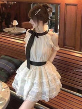 Voguable Lace O Neck Vintage Dinner Night Princess Dress A Line Lace Up Sweet Korean Baby Doll Dress Kawaii Fashion Women Dress New voguable