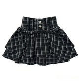 Voguable Japanese Sweet Lolita Ruffles Plaid Skirt Spicy Girls Party Kawaii Sweet Mini Skirts Y2k Casual A-Line Skirts Woman Chic voguable