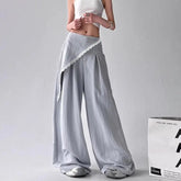 Voguable Popular Spring Women's High-waisted Slim Straight Pants Casual Loose Versatile Drape Wide-leg Trousers voguable