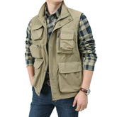 Summer Outdoor Photographer Waistcoat Men's Unloading Vest Tactical Webbed Gear Coat Tool Many Pocket Work Sleeveless Jacket Man voguable