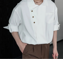 Men Shirt Lapel Short Sleeve Solid Color Casual Men Clothing Summer Streetwear 2025 Fashion Oversize Male Shirts Tops INCERUN voguable