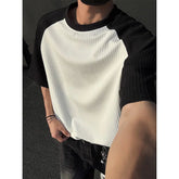 Summer Short Sleeved T-shirt Men Fashion White Casual T Shirt Men Streetwear Korean Pleated T Shirt Mens Top Large Size 4XL voguable