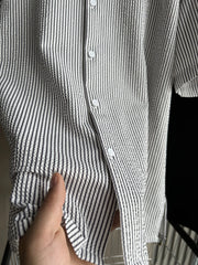 Voguable Seersucker shirt 2024 Spring/summer new technology fabric loose version of business casual men's short-sleeved shirt voguable