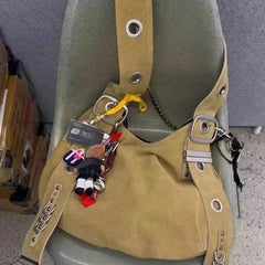 Vintage Punk Grunge Y2k Aesthetic Underarm Bag Korean High-capacity Fashion Casual Crossbody Bags Streetwear Shoulder Handbags voguable