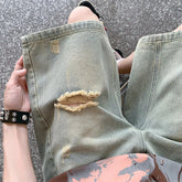 Distressed Denim Shorts men Vintage Wash Ripped Design Casual Summer Streetwear Destroyed Jeans Fashion man shorts voguable