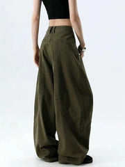 Y2K American Retro Cargo Jeans Women High Waist Streetwear Loose Wide Leg Denim Pants Bf Hip Hop All Match Straight Pants New voguable