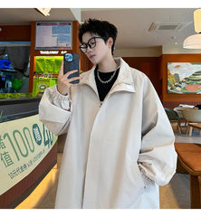 New jacket man Spring Windbreaker Men's Casual Climbing Waterproof Jacket Solid Lapel coat Unisex Fashion Gorpcore Youth