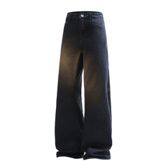Men Washed Loose Straight Wide Leg Jeans Solid Classic Minimalist Casual Streetwear Comfort Trousers Trend Oversized Denim Pant voguable