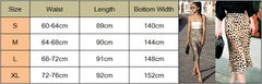 Retro High Waist Leopard Print Satin Skirt like Silk Summer Women Elastic Waist Mid Long A-line Skirts Femme voguable