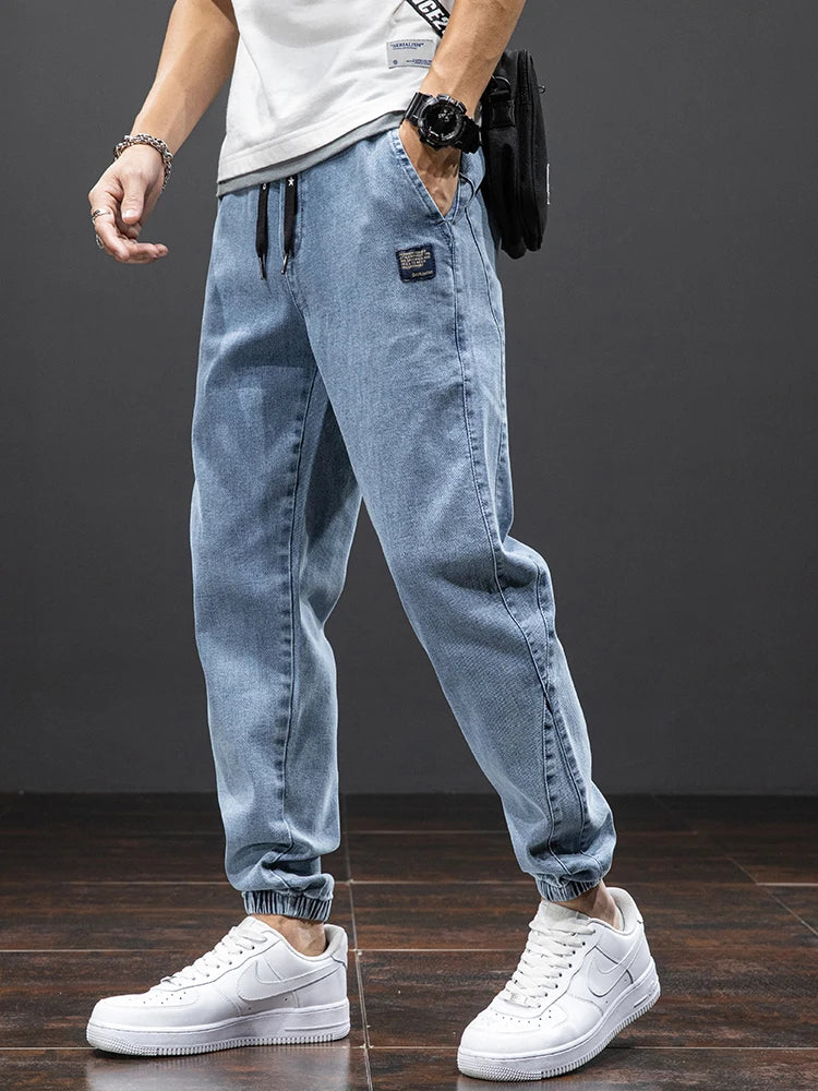 Spring Summer Black Blue Cargo Jeans Men Streetwear Denim Jogger Pants Men Baggy Harem Jean Trousers Plus Size 6XL 7XL 8XL voguable