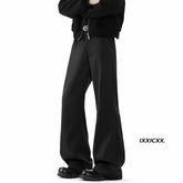 Brown Black Suit Pants Men Fashion Society Mens Dress Pants Korean Loose Casual Bell Bottom Pants Mens Office Formal Trousers voguable