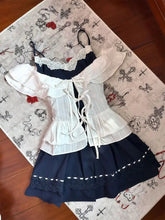 Voguable Y2K Lolita Two Piece Set Off Shoulder Ruffled Blouse + Lace Trim Camisole Skirt Japanese Style Sweet Preppy Dress Summer voguable