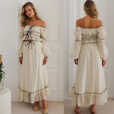 Lantern Sleeve Chiffon Top And A-line Long Skirt Vacation Women Sets 2025 Spring Summer New Ruffle Tee Skirt Summer 2 Piece Set voguable