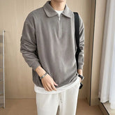 Voguable Spring Autumn Fashion Loose Solid Casual Sweatshirt Man Long Sleeve All-match Business Male Pullover Tops Streetwear Ropa Hombre voguable
