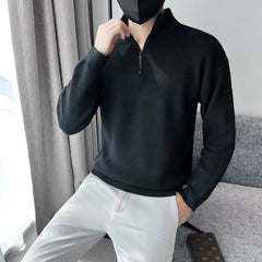 Autumn Winter New Knitwear Solid Long Sleeve Sweaters Men KPOP Fashion Harajuku Ropa Hombre Casual All Match Thick Knitting Tops voguable