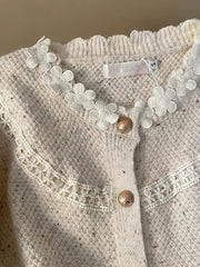 Floral Elegant Cardigan Women Vintage Sweet Long Sleeve Knitted Sweater French Retro Casual O Neck Design Fall Ins Tops Coats voguable