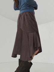 Voguable Vintage Straight Skirt Women Irregular High Waist Y2K Retro Casual Streetwear Knee-Length Midi Skirts Harajuku Korean voguable