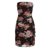 Floral Printing Vintage Off-Shoulder Ruffles Dress mysite