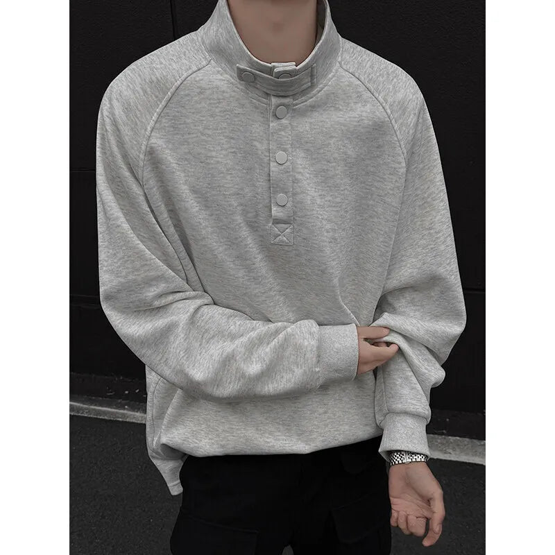 Spring Hoodie Men Casual Stand Up Collar Sweatshirt Men Streetwear Korean Loose Pullover Hoodie Mens Hoody Plus Size 4XL voguable
