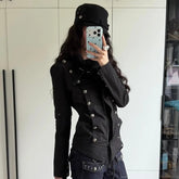 Voguable American Vintage Jacket Casual Women Long Sleeve Sweatshirt Vintage Jacket Y2K Gothic Punk Style Coat Fit Autumn Female Clothing voguable
