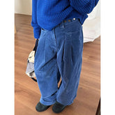 Voguable Y2K Corduroy Cargo Pants Women Harajuku Streetwear Baggy Wide Leg Pants Winter Grunge High Waist Casual Straight Trousers New voguable